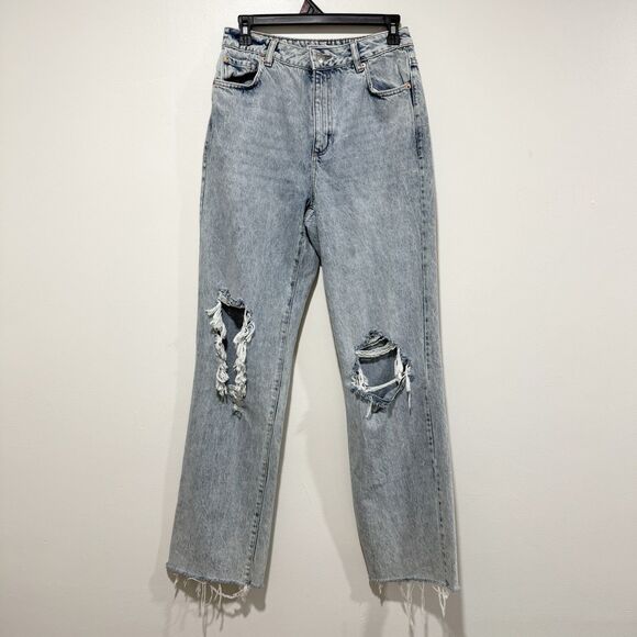 Garage Vintage Distressed 90’s Straight Raw Hem Denim Jeans Women Size 5 Size 27 - Picture 1 of 6